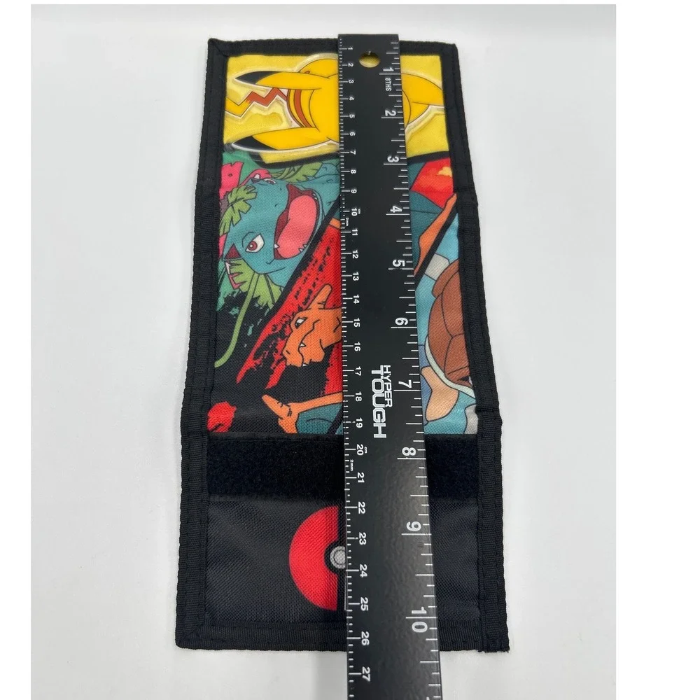 Pokemon Kids Trifold Nylon Wallet Pikachu Charizard Blastoise‎ Venusaur Black